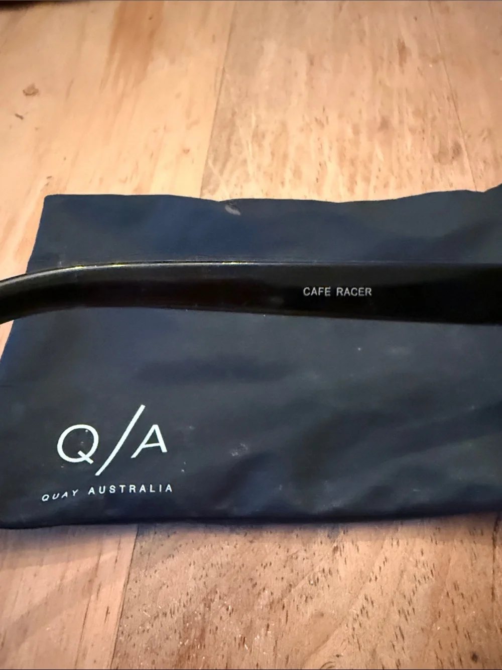 Quay Australia Cafe Racer Oversized Square Sunglasses Black Frame
